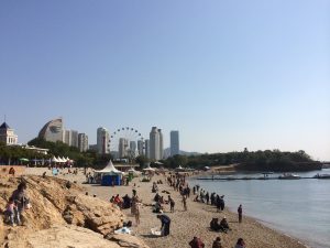 Xinghai Park on the water's edge in Dalian